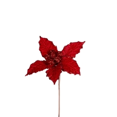 Christmas Deco Poinsettia/wire 10cm
