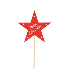 Christmas Sticks 50cm Star Merry Christmas 9cm