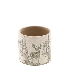 Christmas Ceramics Reindeer Pot D14*13cm