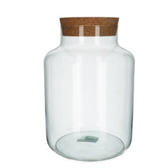 Glass Terrarium Eco Milk Churn+cork D21*29.5cm