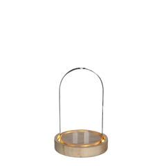 Glass Cloche Led D10*15.5cm Batt.incl.