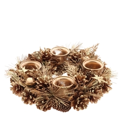 Christmas Glass Tealighth.Celie D30*9cm