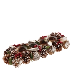 Christmas Glass Tealighth.Frost 45*15*9cm