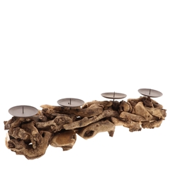 Homedeco Candle Holder Timber 50*12*12cm