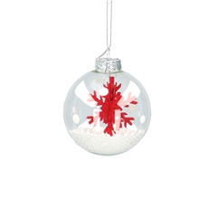 Christmas Bauble Ball Deco Snowflake 80mm