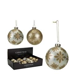 Christmas Bauble Ball 80mm Flora Ass.